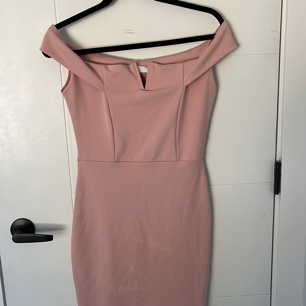 Off shoulder blush dress